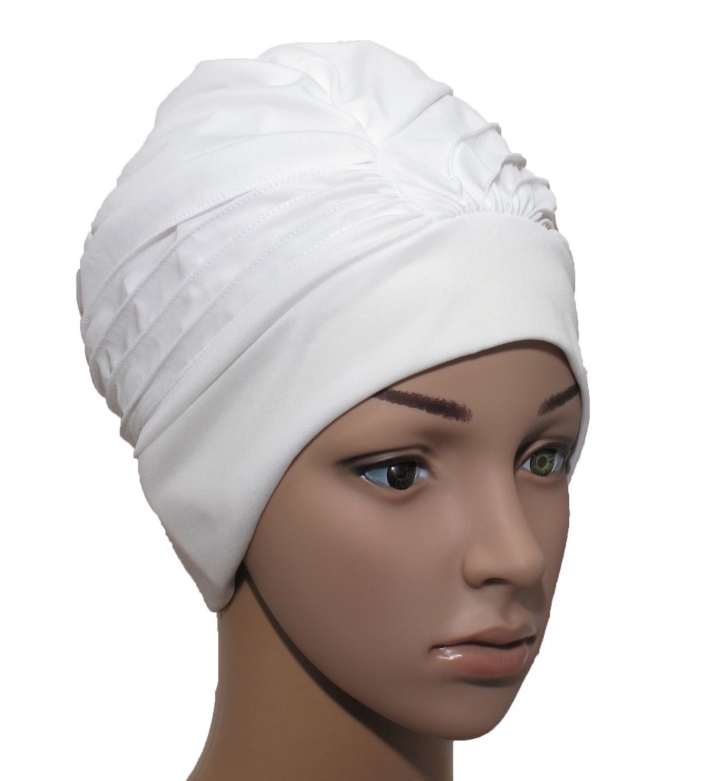 Fashy Damen Badehaube Stoff  Bademütze Kopfhaube mit Klettverschluss 
