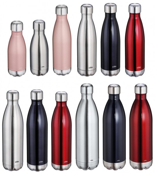 Auswahl Cilio Isolierflasche ELEGANTE Thermosflasche Edelstahl Trinkflasche