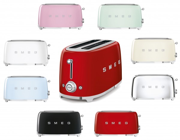 Toaster SMEG 2-Schlitz 4-Scheiben-Toaster Lang Auswahl Farbe TSF02