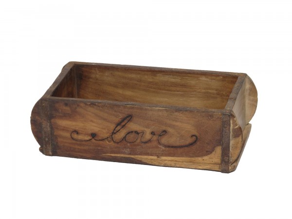 Laursen Ziegelform &quot;Love&quot; mit Herz Unika alte Backsteinform Holz Box Kiste