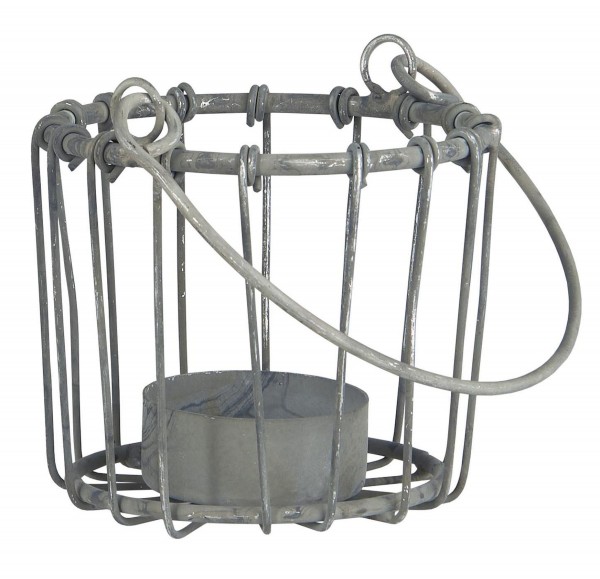 Ib Laursen - Teelichthalter Windlicht Kerzenhalter Hängend Metall Grau 57231-18