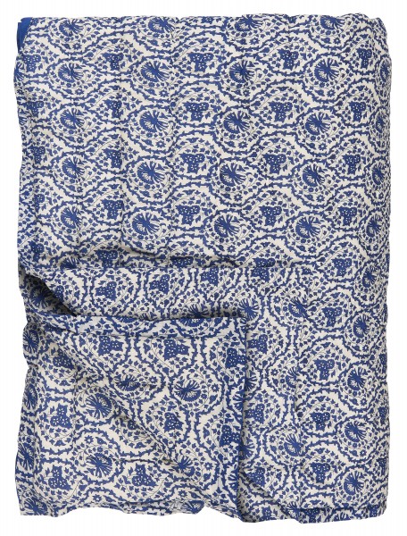 Ib Laursen - Decke Quilt Tagesdecke Überwurf 170x130cm Muster Blau Weiß 19203-37
