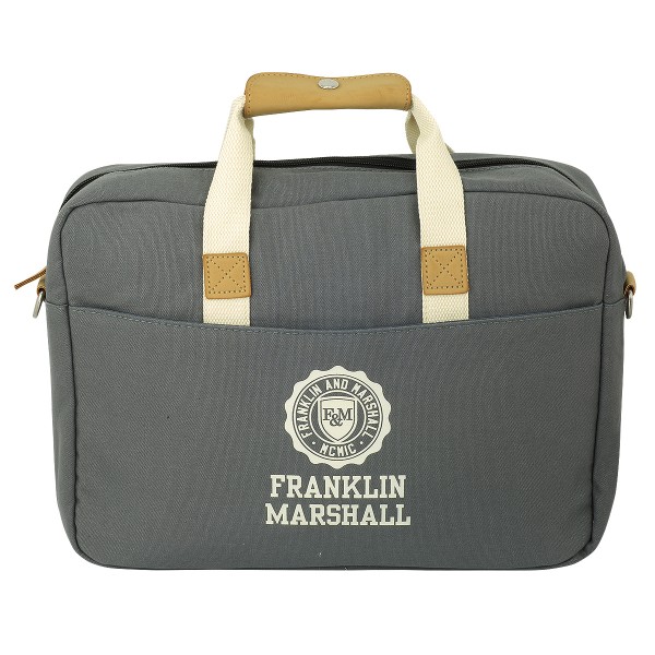 Franklin and Marshall - Umhängetasche Reporter Büro Tasche Laptoptasche Grau