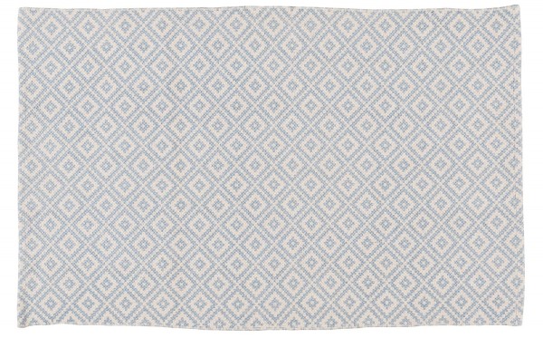 Ib Laursen - Teppich 85x55cm Muster Blau Beige Matte Läufer Bodenmatte (6125-13)
