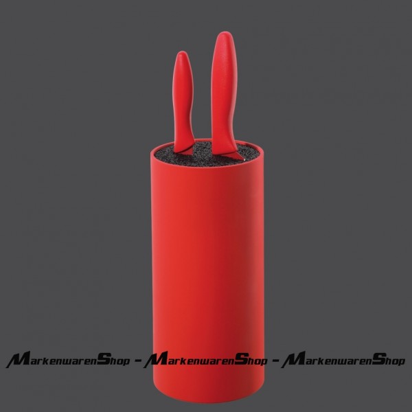 Zassenhaus - Messerblock rund rot mit flexiblem Borsteneinsatz 078015