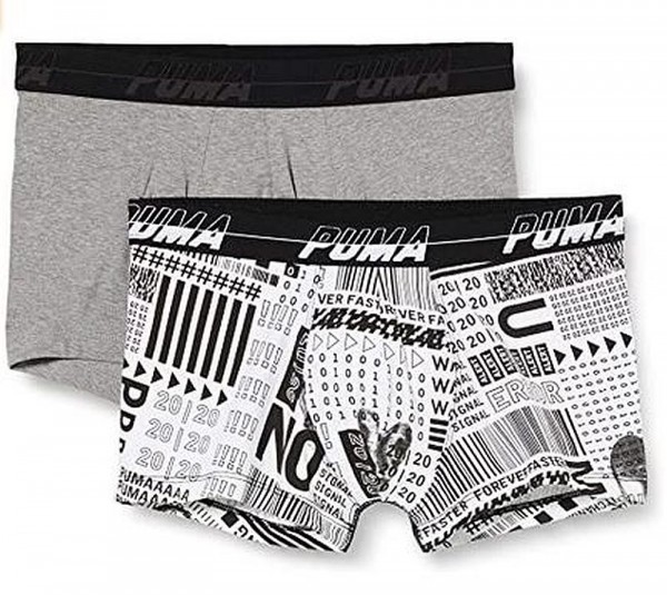 PUMA Herren Boxer Shorts Unterhose Slip Black &amp; White (2er Pack) Gr. XL