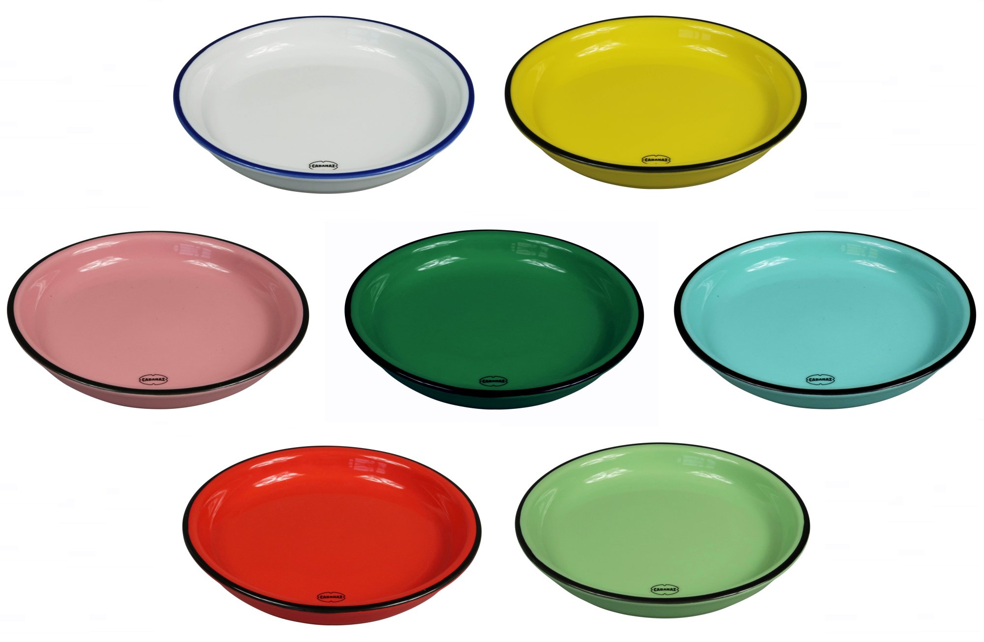 Teller Kuchenteller Kleiner Teller 16cm Keramik Emaille-Optik Retro Cabanaz  | Teller | Geschirr | Gedeckter Tisch | Markenwarenshop