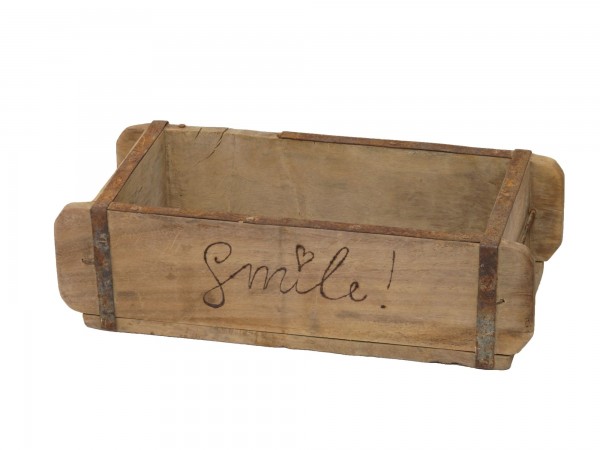 Laursen Ziegelform &quot;Smile&quot; Unika alte Backsteinform Holz Box Kiste