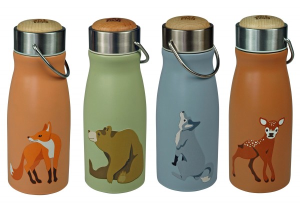 The Zoo Edelstahl Kinder Isolierflasche Thermoskanne Thermosflasche &quot;Waldtiere&quot;