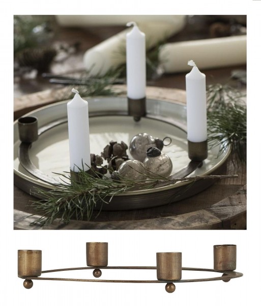 Kerzenständer Kerzenhalter Adventskranz Weihnachten Messing Ib Laursen 5960-17