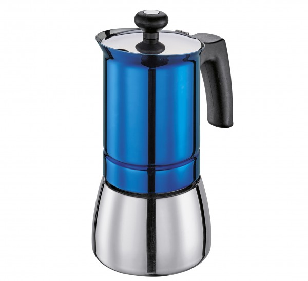 Espressokocher Kaffeebereiter Induktionsgeeignet blau 4T cilio TOSCA 341447