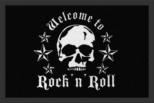 Rockbites - Fußmatte &quot;Skull - Rock&#039;n&#039; Roll&quot; Türmatte Fußabstreifer 70 (100675)
