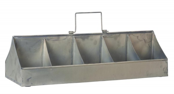 Ib Laursen - Kiste Korb mit 10 Fächer und Henkel Metall Grau 57228-18