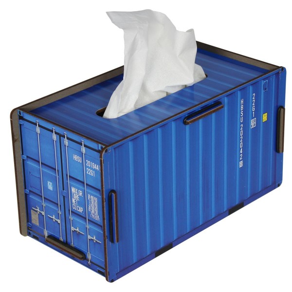 Werkhaus - Tücherbox &quot;Container&quot; Blau CO1021 Kosmetiktücherbox Tissuebox