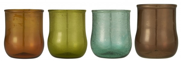 4x Vase Blumenvase Set Glas Transparent Bunt H 7cm Ib Laursen 8554-99