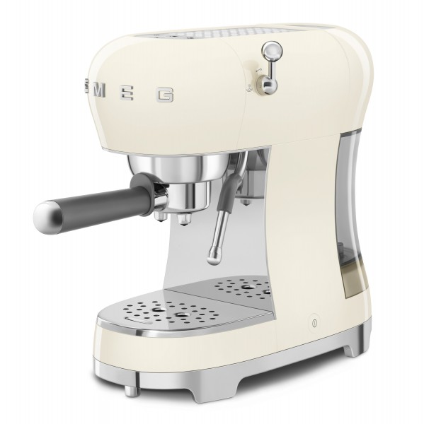 SMEG Espressomaschine mit Siebträger Kaffeemaschine Creme ECF02CREU