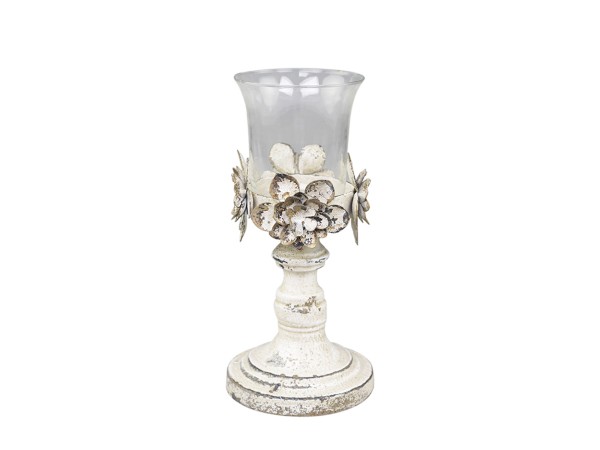 Chic Antique Kerzenständer Kerzenhalter mit Blumen Kammerleuchter 71050519