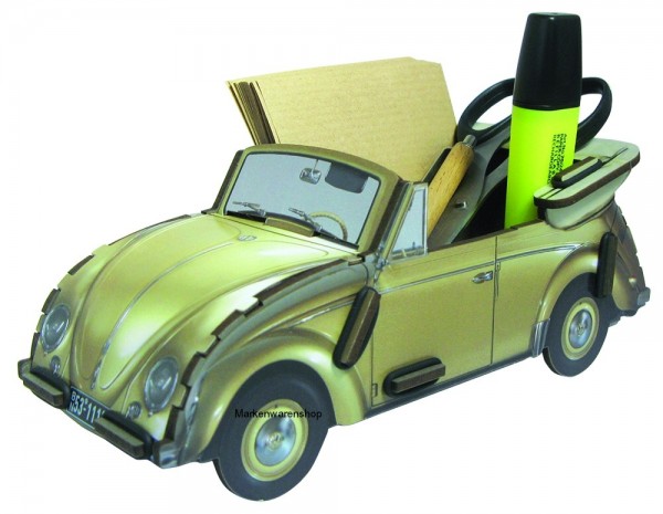 Werkhaus - VW Cabriolet Käfer Gold (WE2042) Stifteköcher Stiftebox Zettelbox Box