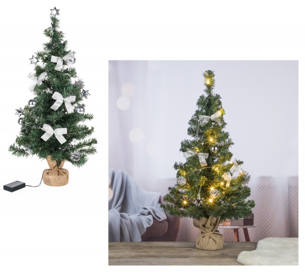 Weihnachtsbaum 75cm hoch mit 20 Warm Weißen LED´s 55567
