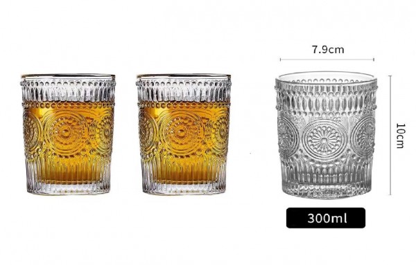 2 x Trinkglas Gläserset 300ml H 10cm Wasser, Cocktail, Whisky-Gläser G07