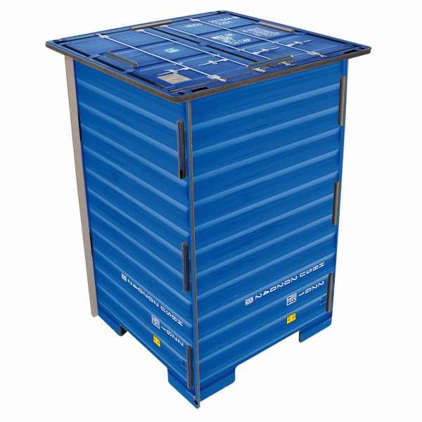 Werkhaus - Photo - Hocker &quot;Container&quot; Blau Stuhl Sitz Sitzmöble Tisch (CO1041)