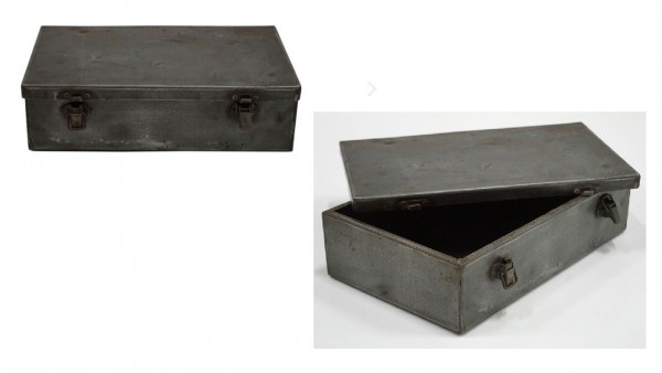 Alter Eisenkasten mit Deckel Kiste Box Trademark L 30cm SG16331