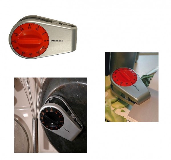 Cabanaz Kurzzeitmesser Rot mit Magnet + Clip Küchentimer Kurzzeitwecker Eieruhr