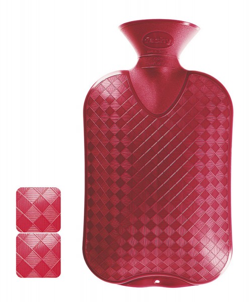 Wärmflasche Kunststoff Glatte Ausführung 2 Liter Rot Fashy 6420-42