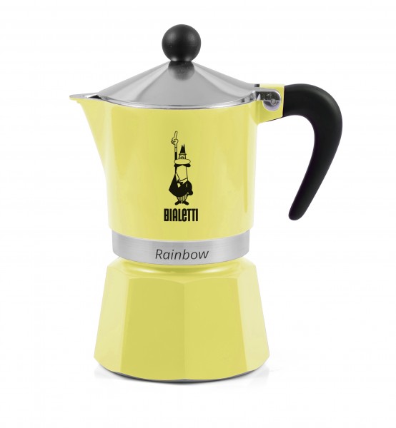 Bialetti Espressokocher Mokka Espressokanne Primavera Rainbow 6 Tassen gelb 6538
