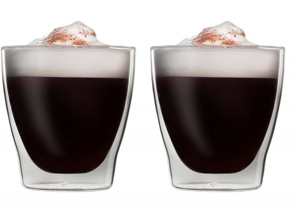 2x Doppelwandig Espresso Latte Kaffee Glas Thermoglas 200ml