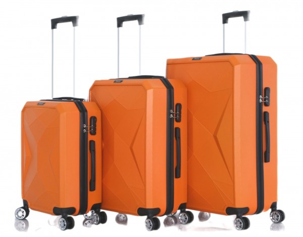 Rungassi Hartschalenkoffer Trolley Reisekoffer Koffer Set ABS03 orange