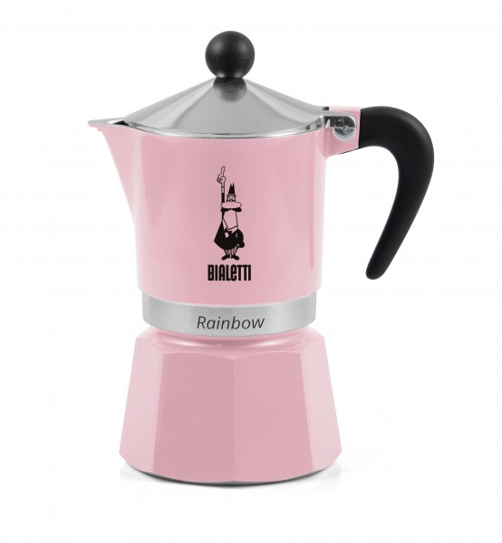 Bialetti Espressokocher Mokka Espressokanne Primavera Rainbow 6 Tassen rosa 6546