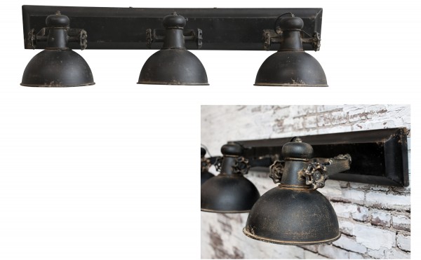 Chic Antique Factory Lampe mit 3 Leuchten Deckenlampe Lampe Metall 85cm 71044424