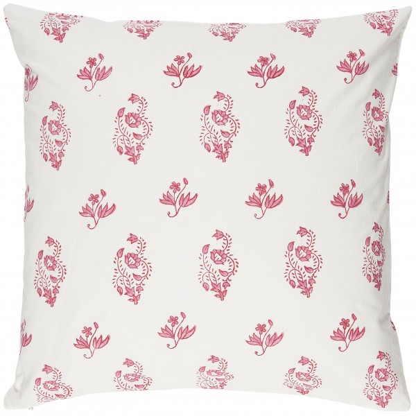 Kissenbezug Kissenhülle Baumwolle Blumenmuster Weiß Pink 50x50cm Laursen 1958-11