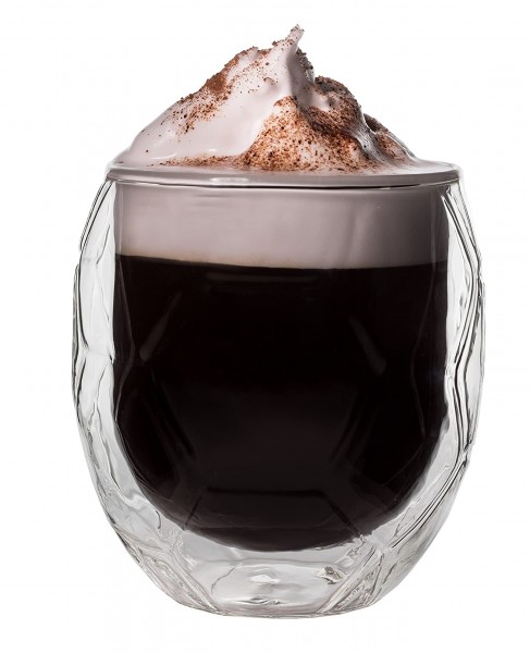 Cappuccino Glas Kaffeeglas Fußball Thermoglas Doppelwandig Torjäger 1x350ml
