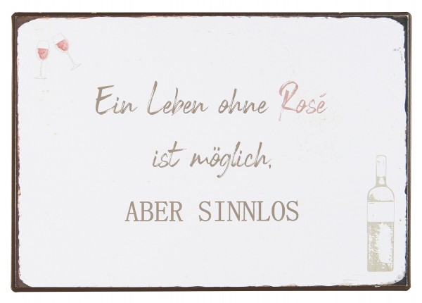 Ib Laursen Blechschild &quot;Ein Leben ohne Rose ..&quot; Wandschild Metallschild 70199-00