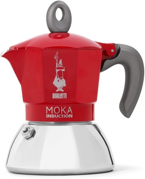 BIALETTI Mokka- Espressokocher New Moka Induktion rot für 2 Tassen 6942