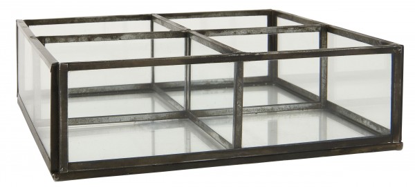 Laursen - Glasbox 4 Fächer 0829-25 Utensilienbox Schmuckkasten Glas Dose Factory