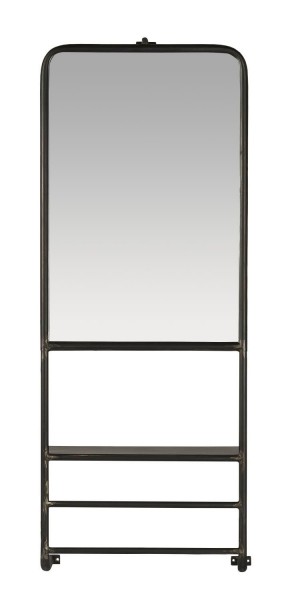 Wandspiegel Spiegel mit Ablage und 2 Stangen 105x40cm Metall Ib Laursen 31082-25