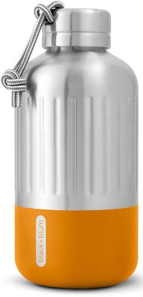 Trinkflasche Isolierflasche 0,65L Edelstahl black+blum orange BAM-EIWB-S003