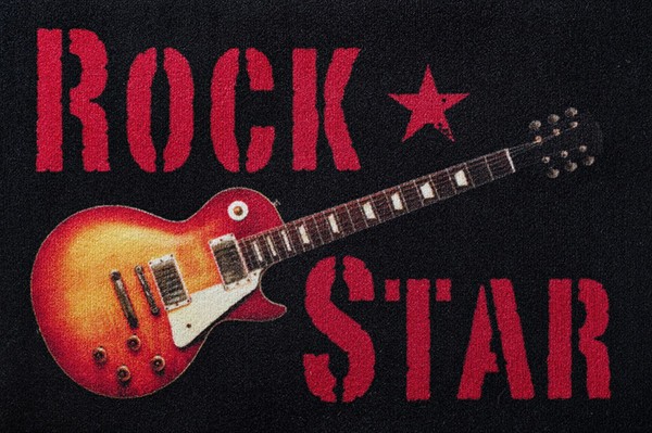 Rockbites - Fußmatte &quot;Rockstar LP&quot; Gitarre Mehrfarbig Nr.180 (101004) Türmatte