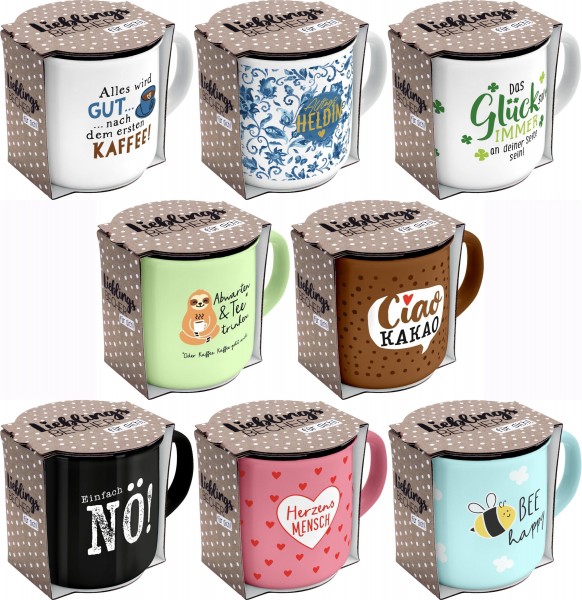 Kaffeetasse Kaffee Tee Tasse Becher Emaille Optik Sheepworld Gruss &amp; Co Auswahl