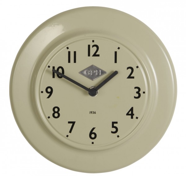 Laursen - Wanduhr &quot;CPH 1936&quot; Grün Ø 24cm (0700-81) Retro Uhr Küchenuhr Bürouhr