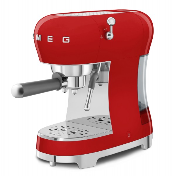 SMEG Espressomaschine mit Siebträger Kaffeemaschine Rot ECF02RDEU