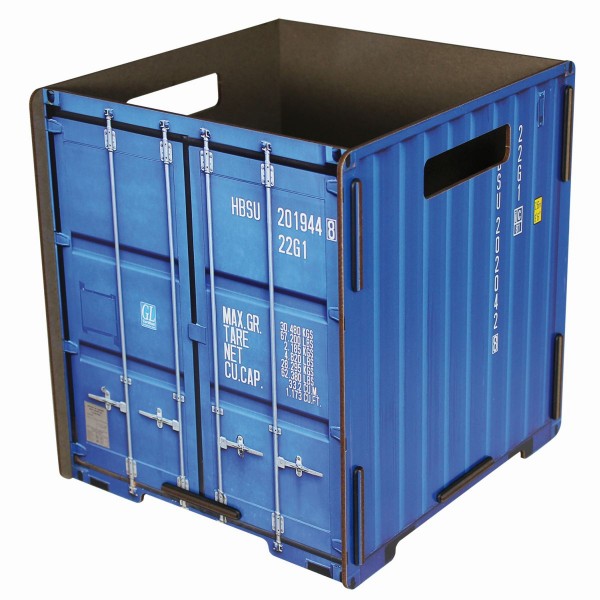 Werkhaus - Papierkorb &quot;Container&quot; Blau CO1031 Mülleimer Abfalleimer Papierkörbe