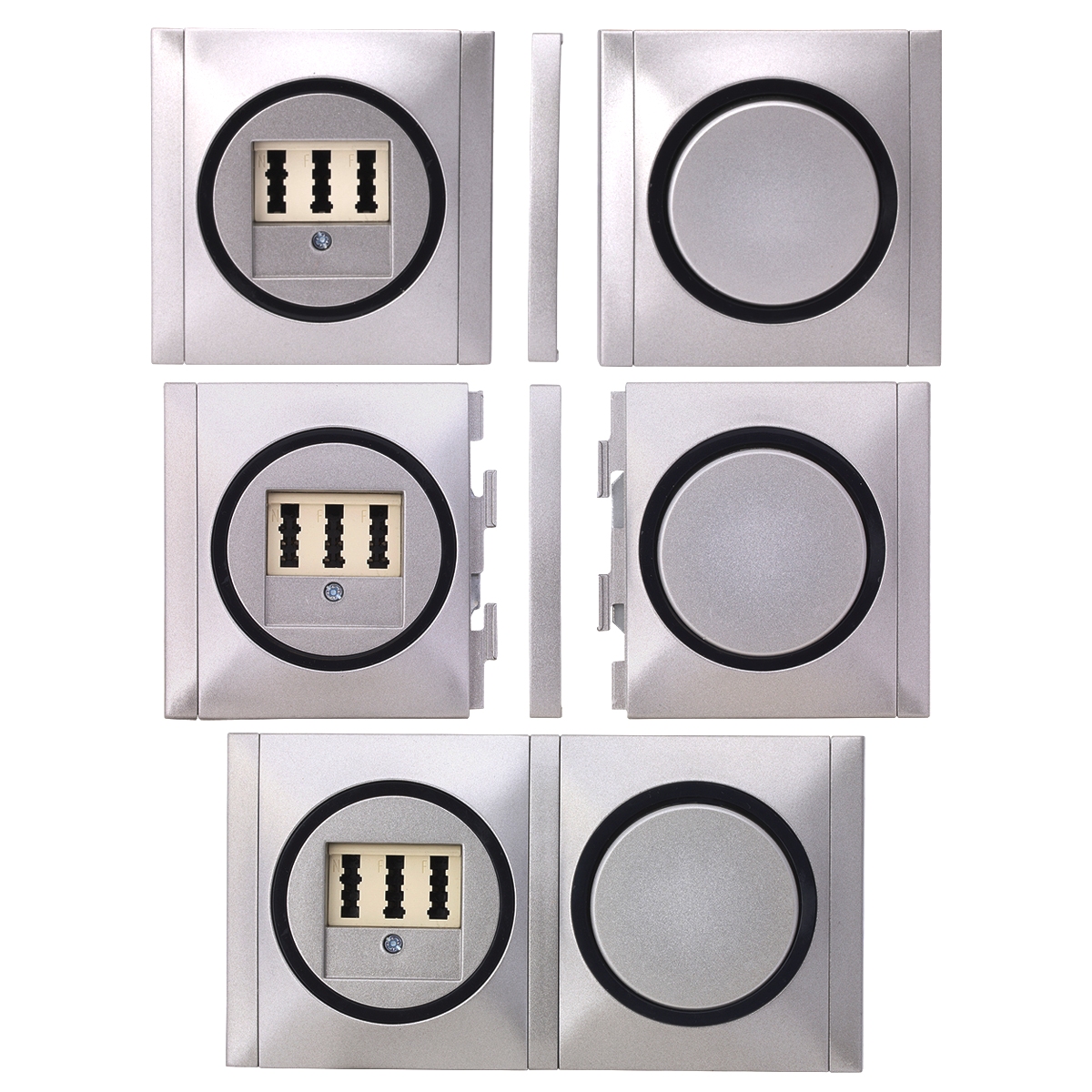 REV Ascoli weiß/schwarz Serienschalter m Rahmen 925104 Lichtschalter Schalter