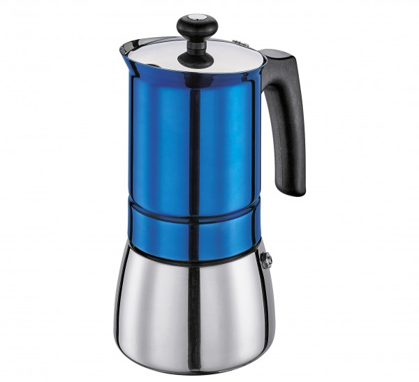 Espressokocher Kaffeebereiter Induktionsgeeignet blau 6T cilio TOSCA 341454
