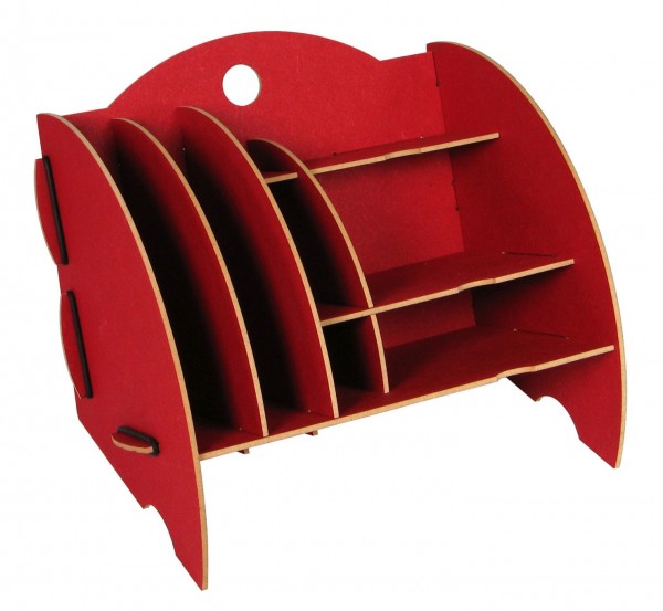 Werkhaus - Ablage Mini Organizer Rot Briefablage Stiftehalter Box Schreibtisch