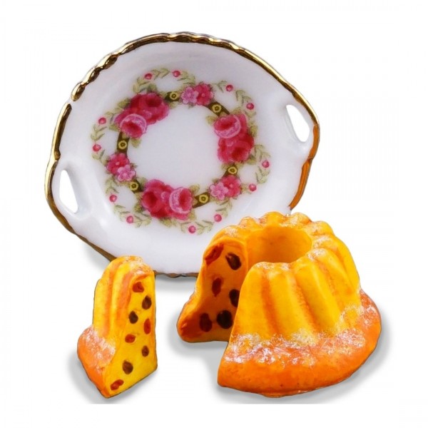 Reutter Porzellan Miniaturen - Gugelhupf Kuchen Torte 1.792/5 Deko Puppenstube