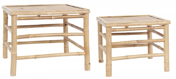 2 Beistelltische Tisch Couchtisch Bambus Quadratisch Ib Laursen 2295-00